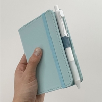 Porte-stylo porte-crayon auto-adhésif en cuir PU boucle élastique conçu pour les cahiers journaux planificateurs calendriers