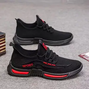China Goedkoopste Man Sneaker Schoenen Wandelschoenen Bedrukt Ademend Wit Zwart