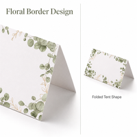 Marque-places pliés en papier à motif floral moderne et simple pour l'agencement des tables de mariage et la décoration des tables de buffet de banquet