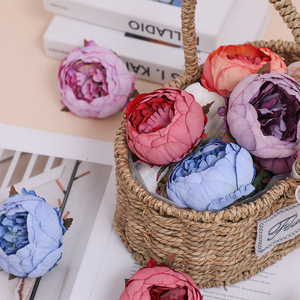 Têtes de fleurs de pivoine artificielles réalistes faites à la main de haute qualité pour la décoration murale, les boîtes cadeaux et les décorations de gâteaux - Vente en gros pour le commerce international - Product Image 3