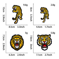 En stock : Écussons brodés tête de tigre et de lion en tissu épais, accessoires vestimentaires, approvisionnement en gros direct usine