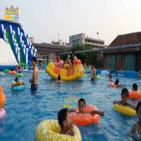 Toboggan aquatique gonflable WODI de qualité commerciale en PVC de 0,55 mm avec double glissière gonflable humide et sèche pour enfants et adultes, directement de l'usine