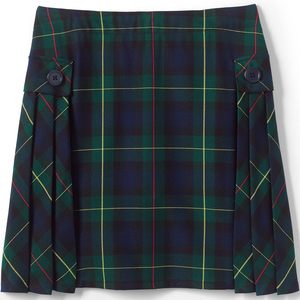 Falda pantalón a cuadros para niñas FOXA, uniforme escolar por encima de la rodilla, con pliegues laterales, tela tejida - Product Image 1