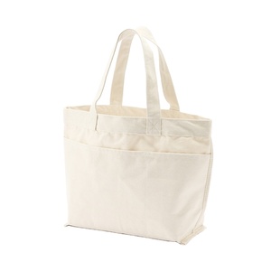 Customized Design Cotton Wide Tote <b>Bag</b> <b>Large</b> Capacity Multi Pockets Canvas <b>Shopping</b> <b>Bag</b> With Compartments for Office Daily Using - Product Image 1