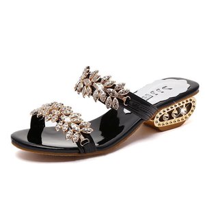 Sandalias de Playa de Verano para Mujer, Diseño Nuevo, con Pedrería, Planas, de Goma, Estilo Bohemia - Product Image 6