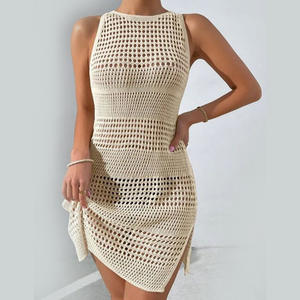 Robe de plage pour femmes sexy faite à la main, tunique de plage en crochet pour femmes - Product Image 1