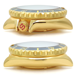 Vỏ đồng hồ SKX Classic mạ vàng sáng bóng, vị trí kim giờ 4, dành cho SKX007 009, phù hợp với máy NH35 36, kính sapphire, vòng chapter, nắp lưng, phụ kiện độ chế. - Product Image 5