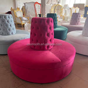 SMOOTH Sofá de salón de lujo Sofá de terciopelo blanco Sofá redondo para boda Evento Salón de fiesta - Product Image 5