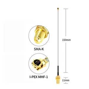 5.9 "מתאם ufl כדי SMA נקבה צמת מגשר כבל RF1.13 כבל הרכבה, 15cm ממשק כבל SMA כדי IPEX