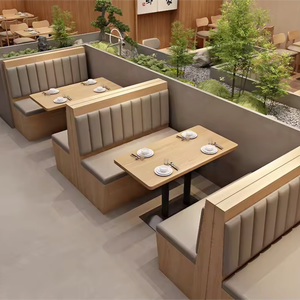 Juego de Mesa y Sillas de Comedor Comercial de Comida Rápida Japonesa Económica con Juego de Sofás Tipo Cabina para Uso en Cafeterías, Hoteles y Restaurantes - Product Image 5