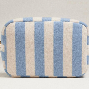 Sac <span class=keywords><strong>de</strong></span> <span class=keywords><strong>toilette</strong></span> personnalisé pour femme <span class=keywords><strong>en</strong></span> <span class=keywords><strong>tissu</strong></span> éponge doux, organiseur <span class=keywords><strong>de</strong></span> cosmétiques <span class=keywords><strong>en</strong></span> <span class=keywords><strong>tissu</strong></span> éponge rayé, sac à maquillage <span class=keywords><strong>en</strong></span> <span class=keywords><strong>tissu</strong></span> éponge - Product Image 3