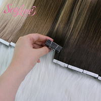 Extensions de cheveux humains en gros, double trame, à bandes adhésives, couleur Balayage, ondulation Water Wave, extensions régulières à bandes adhésives
