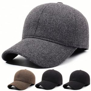 New Arrival Middle-aged Elderly Cold-Proof Winter Warm Baseball Cap Outdoor Casual Solid Color Earflap Design Sports <b>Hat</b> <b>for</b> Men - Product Image 2