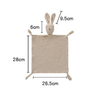 Toalla de Confort para Bebé, Toalla de Confort Wind Rabbit, Pañuelo de Algodón para Bebé con Muñeco para Dormir, Manta de Seguridad para Bebé - Product Image 6