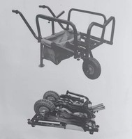 Chariot de plage pliable à 4 roues en acier pour sports de plein air, chariot utilitaire avec roues pneumatiques, personnalisable OEM