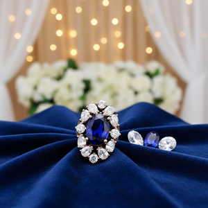Sapphire <b>CZ</b> Stone Geometric Shape Classic Ottoman Design Women's <b>Ring</b> Turkish Wholesale 925 Sterling Silver Wedding Party - Product Image 3