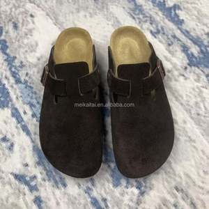 Pantuflas Boston Importadas de Alemania BK para Hombre y Mujer, de Piel de Vacuno y Gamuza, Suela Suave, Planas, Cierre Deslizante, Tendencia de Moda para Verano - Product Image 2