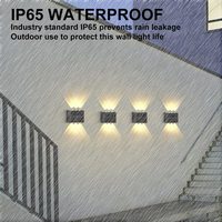 Meistverkaufte Auf- und Abwärts-Dekorative LED-Wandleuchte 6 LEDs Wasserdichte Solar-LED-Wandleuchte für Außenbereich Garten Zaun Terrasse