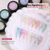 Collection de Gel Durcisseur Vegan Écologique Sans HEMA Sans TPO à Base de Fleurs Séchées Françaises Sans Chaleur, Couleurs Personnalisables, Emballage Personnalisé
