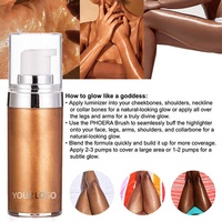 HUILE DE NOIX DE COCO Premium Or Bronzer Surligneurs Liquide Beauté Cosmétiques Maquillage Corps Huile Chatoyante Glow Glitter Lotion De Bronzage