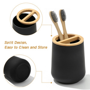 Ensemble <span class=keywords><strong>de</strong></span> salle <span class=keywords><strong>de</strong></span> bain luxueux <span class=keywords><strong>de</strong></span> six pièces <span class=keywords><strong>de</strong></span> style nordique, écologique, distributeur <span class=keywords><strong>de</strong></span> <span class=keywords><strong>savon</strong></span>, poubelle <span class=keywords><strong>de</strong></span> toilette, <span class=keywords><strong>kit</strong></span> <span class=keywords><strong>de</strong></span> conception en bois pour hôtels, marque MOOZI - Product Image 6