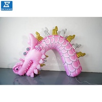 Répliques de dragons gonflables publicitaires personnalisées, dragon géant rose à assembler, dragon en spirale gonflable long pour les événements