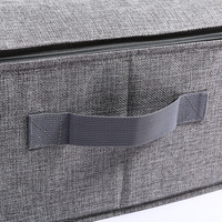 Sac de rangement pour vêtements en lin poignées renforcées garde-robe PVC fenêtre organisateur boîte avec fermeture éclair