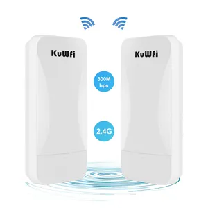 1-2KM 2,4G puente inalámbrico Punto a Punto largo alcance 300Mbps antena CPE para exteriores puente Ethernet inalámbrico para cámara CCTV