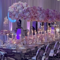 Support à fleurs haut doré pour centre de table de mariage, grand vase à fleurs en métal doré pour fête