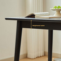 Table à manger en bois massif nordique pour la maison, petit appartement, table rectangulaire, bureau de réception noir, vente en gros du fabricant
