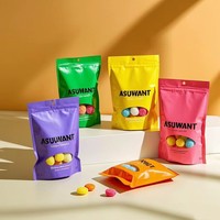Op maat bedrukte, vochtbestendige, hersluitbare staande pouch met transparant venster, voedselveilige kunststof verpakking voor huisdierenvoer en sushi