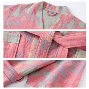 Peignoir <span class=keywords><strong>en</strong></span> pur coton double gaze, léger, style été/automne, pyjama, peignoir de bain, serviette de bain d'hôtel - Product Image 6
