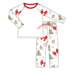 Vente en gros pyjamas personnalisés 100% polyester imprimé sublimation ensembles de pyjamas de Noël pyjamas pour bébés garçons - Product Image 2