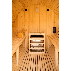 Sauna de Barril Tradicional Moderna de Madera de Abeto Canadiense, Ecológica, para Interiores, con 1 Año de Garantía Gratuita, Venta de Fábrica - Product Image 4