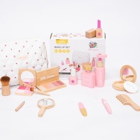 Ensemble de maquillage réaliste en bois de style coréen pour filles de 4 à 6 ans, avec rangement, interaction parent-enfant, incluant fards à paupières et parfum