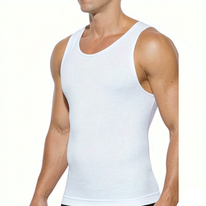 Camiseta sin mangas para gimnasio con logo personalizado para hombre, negra, suave, de secado rápido, sin mangas, tipo singlet, para culturismo y fitness, OEM - Product Image 1