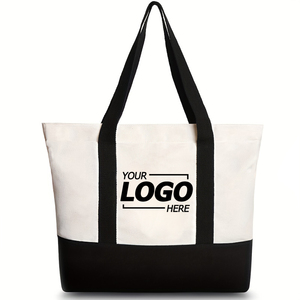Borsa da Spiaggia in Tela Personalizzata con Monogramma per Donne, <span class=keywords><strong>Regalo</strong></span> con Iniziali Personalizzate per Gite Estive e Viaggi - Product Image 1
