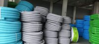 Vente chaude DN90mm Gris HDPE Double Paroi Ondulé PE Tuyau 50m De Long Durable D'irrigation De L'eau Drainage Tubes En Plastique