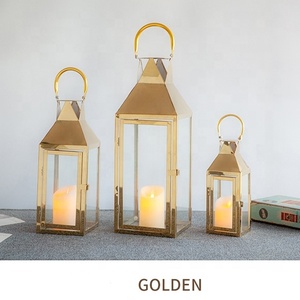 Grande lanterne décorative en verre du Japon avec étain en acier inoxydable pour le camping et la maison en vente pour les occasions de Noël en plein air - Product Image 2
