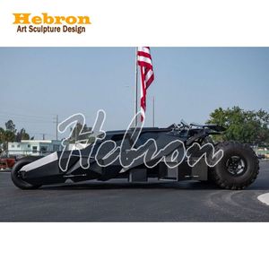 Sculpture abstraite de voiture d'accident en métal, finition miroir, en acier inoxydable, pour extérieur, modèle de la voiture de <span class=keywords><strong>Batman</strong></span>, réplique 1:1 fonctionnelle - Product Image 3