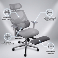 Chaise de bureau ergonomique personnalisée de haute qualité avec dossier haut et design en maille pour le bureau à domicile – Vente en gros directe usine
