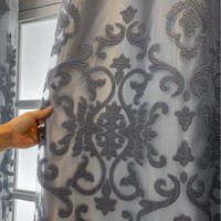 Rideaux Jacquard en tissu occultant de Style turc, 1 pièce, à motif Floral, pour la décoration de salon
