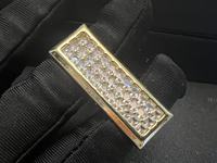 Bijoux personnalisés, bague double carrée plaquée or 18 carats, bijoux tendance pour cadeau d'anniversaire