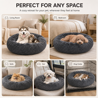 Lit pour chien d'intérieur XL, mignon, multicolore, luxueux, rond, en peluche, amovible, lavable en machine, vente en gros du fabricant