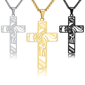 Collar con Cruz y Corona <span class=keywords><strong>de</strong></span> Espinas <span class=keywords><strong>de</strong></span> Jesús ARNAN, Acero Inoxidable, Joyería Religiosa Cristiana Devocional, Regalo para Mujeres y Hombres - Product Image 1