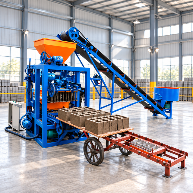 Hot Sale QT4-24 Semi Automatic Hollow Concrete Block Making Machine Brick Maker for Africa