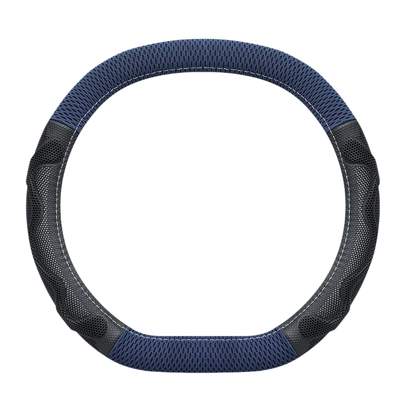 Bleu, double, en forme de D