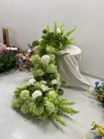 Composition florale artificielle en soie, cascade d'hortensias bordeaux, rose et blanc, pour arche de mariage et décoration de table
