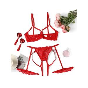Set Intimo <span class=keywords><strong>Sexy</strong></span> con Frange e Schiena Scoperta in Tre Pezzi per San Valentino 2026, Stile Europeo e Americano - Product Image 3