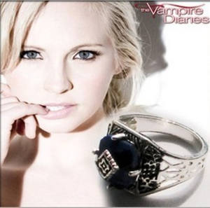 ヴァンパイア日記キャロラインフォーブリング映画ジュエリーヴィンテージブルークリスタルデイライトアミュレット婚約指輪 - Product Image 6